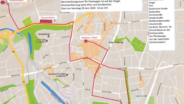 Verkehrshinweise zum Hildesheimer Schützenumzug